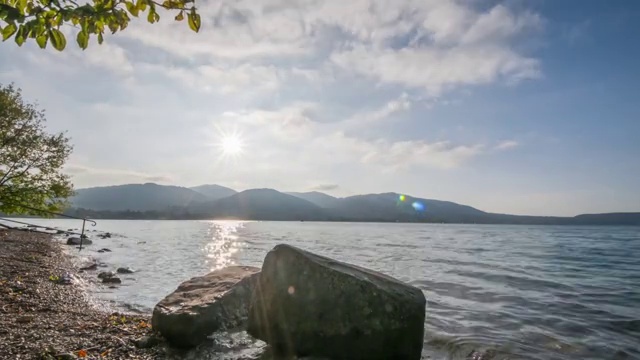 德国慕尼黑TEGERNSEE湖边日落视频素材