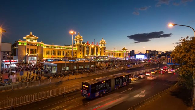 北京站延时摄影视频素材