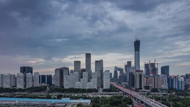 北京市CBD城市风光：昼转夜视频素材