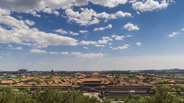中国北京故宫全景蓝天延时视频视频下载