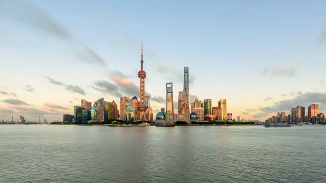 T/L上海天际线地标日落视频素材