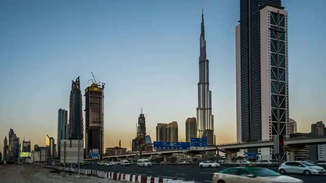 迪拜城市景观延时摄影视频素材