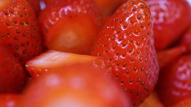 微距草莓视频素材