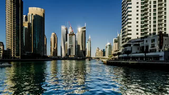 迪拜城市风光延时摄影视频素材