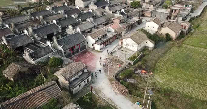 航拍广东上古村视频素材