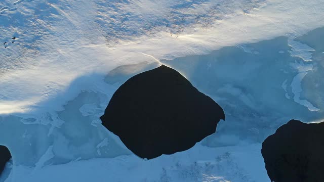 航拍冰河视频素材