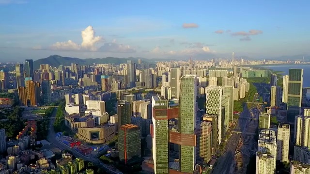 航拍深圳科技园腾讯滨海大厦视频素材