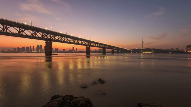 武汉长江大桥延时视频素材