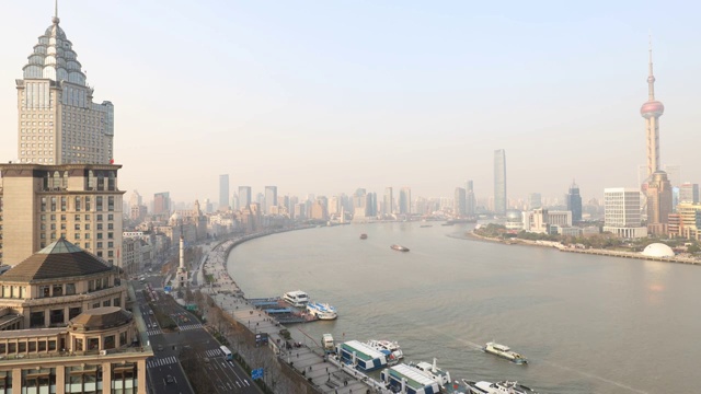 上海外滩滨江视频素材