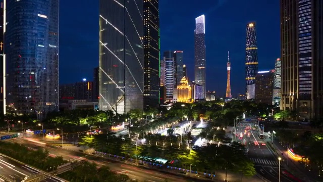 广州珠江新城高视角夜景视频下载