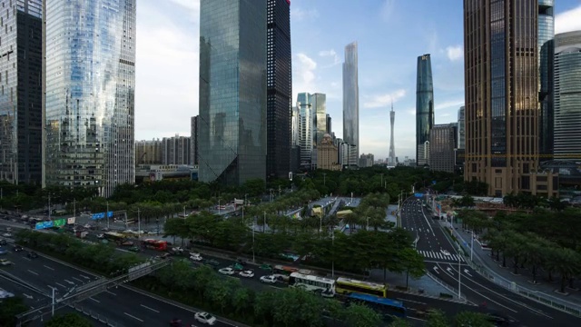 广州珠江新城高视角日落视频素材