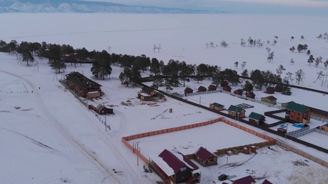 贝加尔湖的雪视频素材