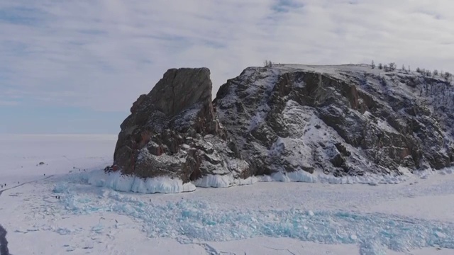 贝加尔湖的雪视频素材