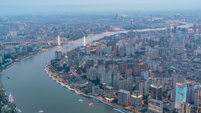 上海河桥天际线视频素材