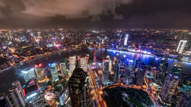 T/L上海天际线夜视频素材