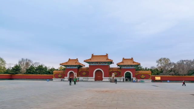沈阳清昭陵北陵公园正门视频素材