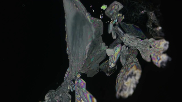 硫酸亚铁偏振光结晶过程科学实验视频素材