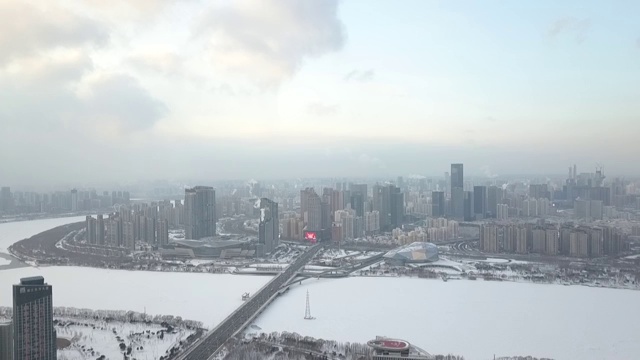 冬日雪景沈阳视频素材