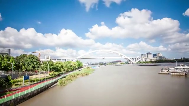 徐汇滨江 横移 背景卢浦大桥 大范围延时摄影视频素材