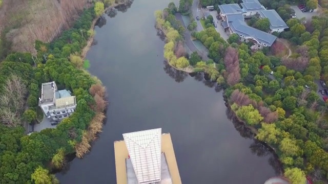 上海顾村公园航拍春季樱花节视频素材