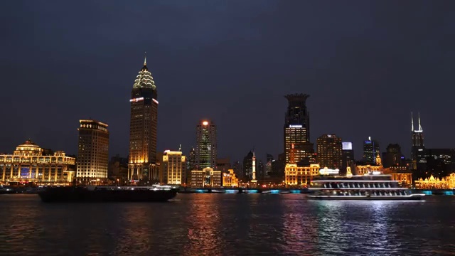 上海外滩夜景，中国视频素材