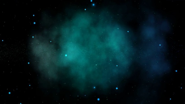 太空中的星云和移动的星星（摄像机围绕旋转）视频素材