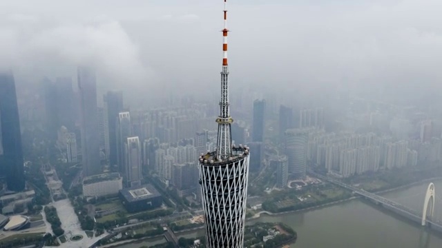 广州塔层流雾延时视频视频素材