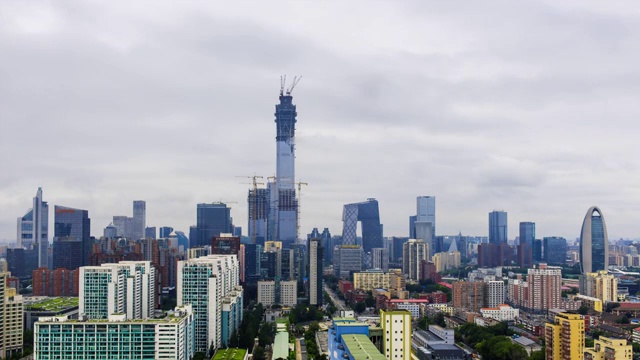 北京国贸cbd中国尊穿云延时摄影视频素材