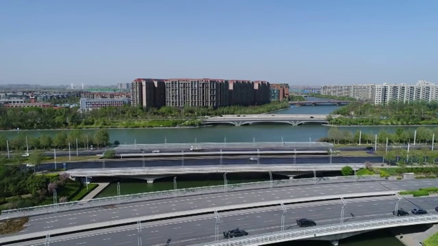 郑州CBD商务区航拍视频素材