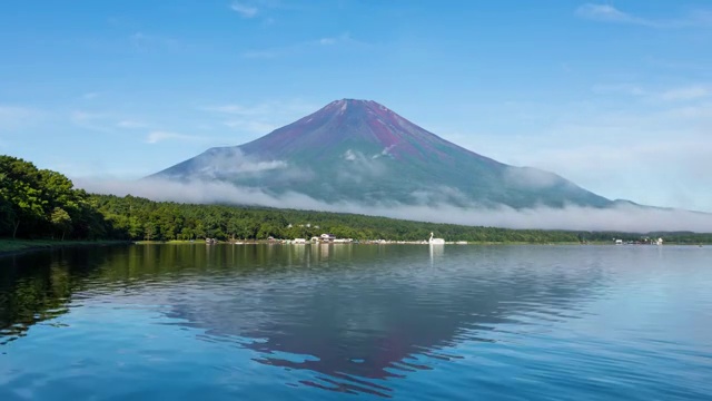 夏季山中湖富士山云延时视频下载