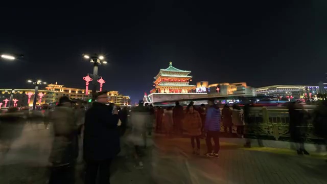 西安钟楼跨年夜视频下载