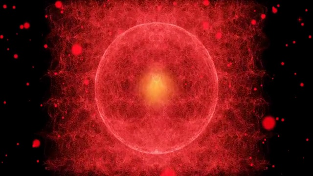 火红的燃烧感星球（摄像机由近到远移动）视频素材