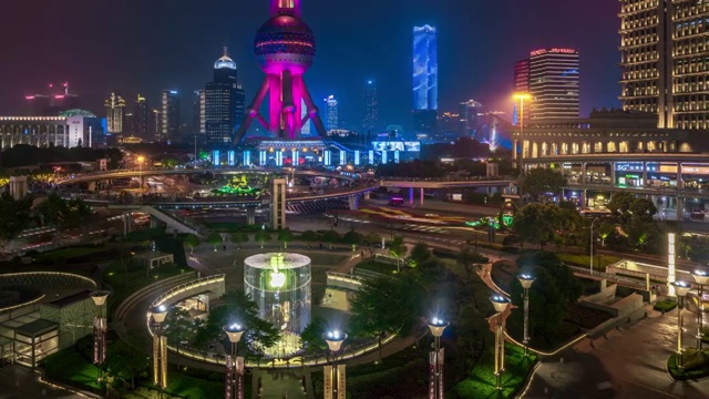 上海陆家嘴之夜视频素材