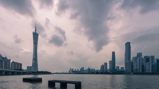 广州CBD延时摄影视频素材
