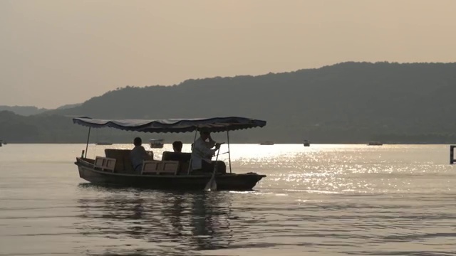 西湖游船视频素材