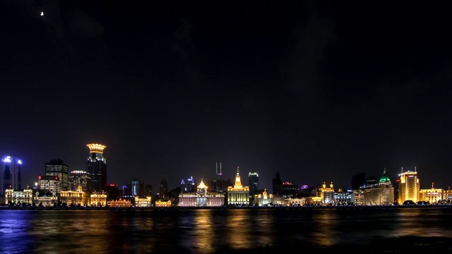 上海外滩夜景4k延时视频素材
