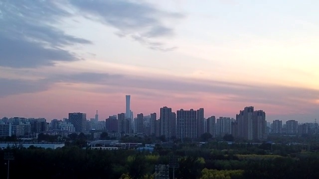 北京：CBD延时日落视频素材