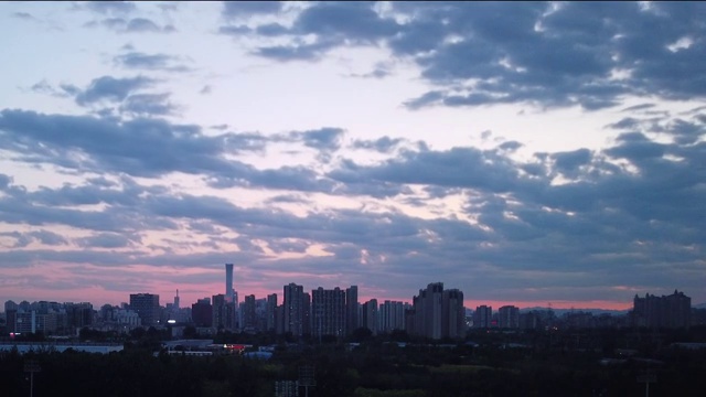 北京：CBD地区日落延时镜头视频下载