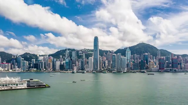 中国香港城市风光大范围延时摄影视频素材