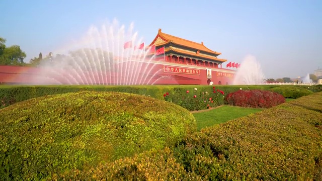 北京天安门喷泉4K视频素材视频素材
