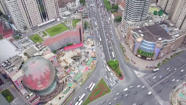 徐家汇港汇恒隆4K航拍视频素材视频素材