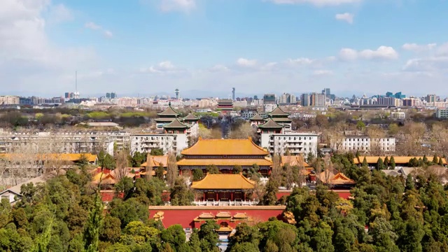 北京故宫中轴线蓝天白云4K延时素材视频素材