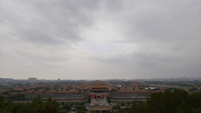 独家：北京雨后景山鸟瞰故宫 紫禁城视频素材