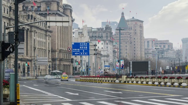 上海南京路交通延时视频素材