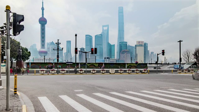 上海外滩交通延时视频素材