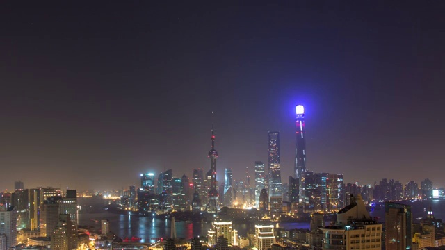 上海陆家嘴夜景4k延时视频素材
