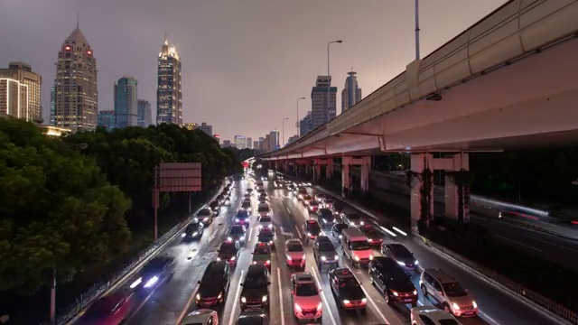 上海繁忙的交通4k延时视频素材