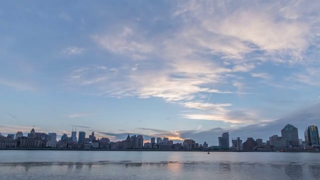 上海外滩日落4k延时视频素材