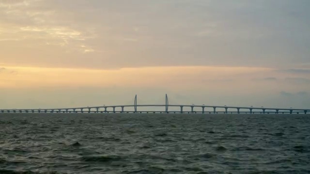 港珠澳大桥远观日出延时视频下载