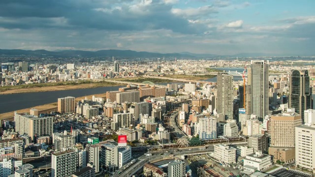 日本大阪城市建设视频素材